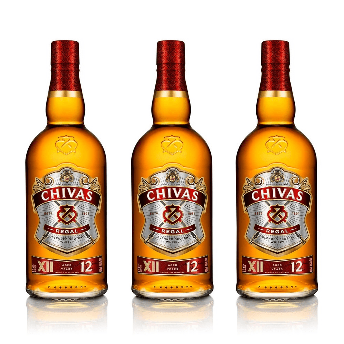 Kit 3 Chivas Regal Whisky 12 Anos Escocês 750ml Orig
