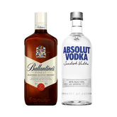 Kit Whisky Ballantine's Finest 750ml + Vodka Absolut Regular 750ml