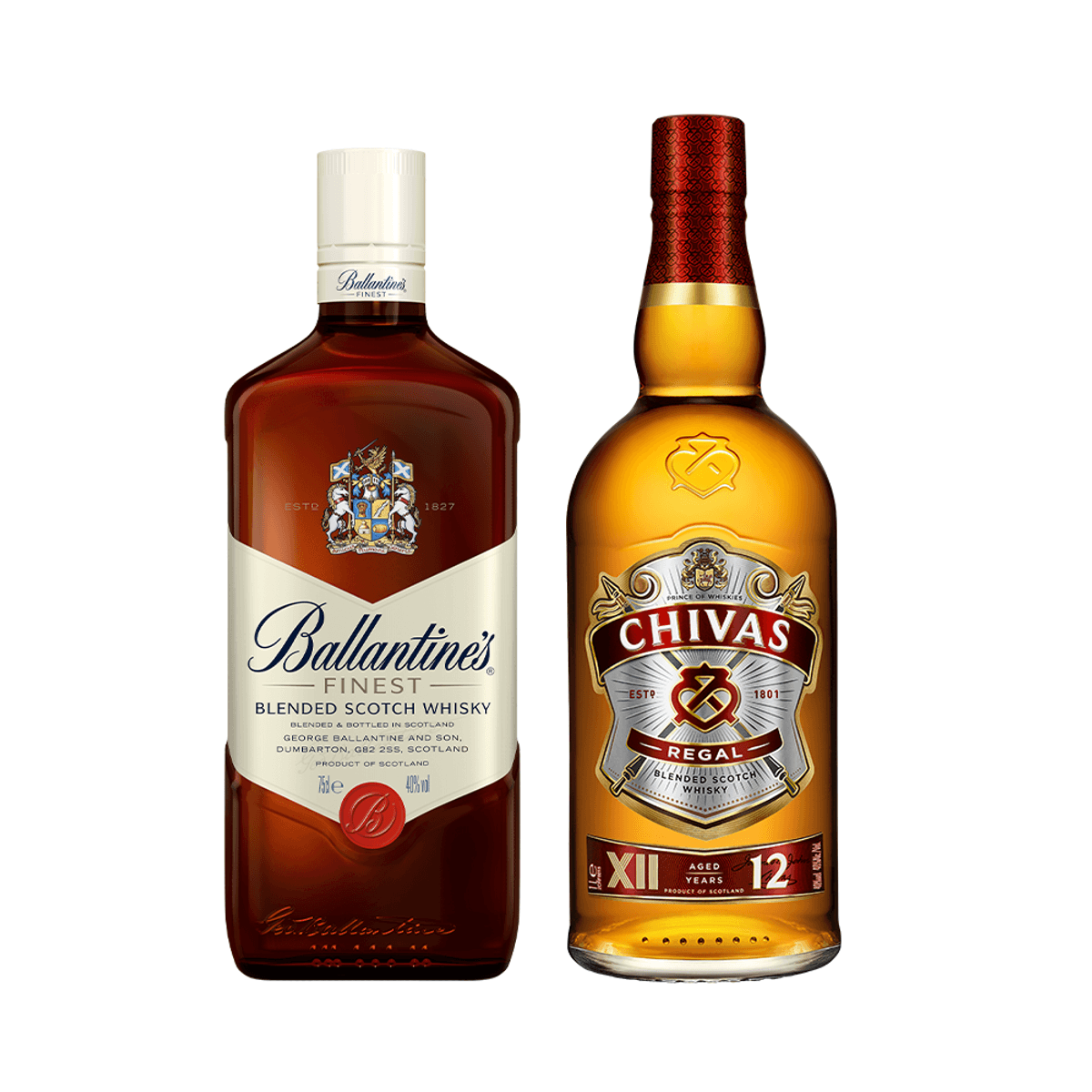 Kit Whisky Ballantine's Finest 750ml + Whisky Chivas Regal 12 anos 750ml